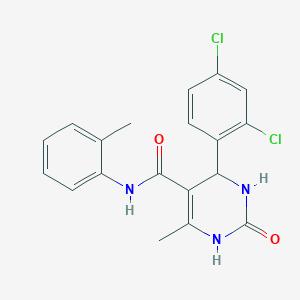molecular formula C19H17Cl2N3O2 B402735 4-(2,4-dichlorophenyl)-6-methyl-2-oxo-N-(o-tolyl)-1,2,3,4-tetrahydropyrimidine-5-carboxamide CAS No. 313970-21-7