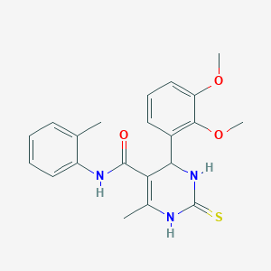 molecular formula C21H23N3O3S B402740 4-(2,3-dimethoxyphenyl)-6-methyl-2-thioxo-N-(o-tolyl)-1,2,3,4-tetrahydropyrimidine-5-carboxamide CAS No. 312735-11-8