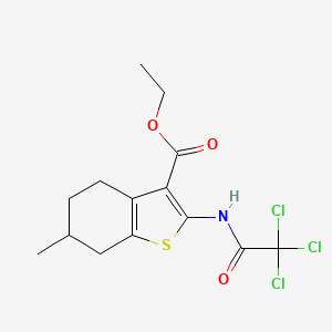 molecular formula C14H16Cl3NO3S B4027505 ethyl 6-methyl-2-[(trichloroacetyl)amino]-4,5,6,7-tetrahydro-1-benzothiophene-3-carboxylate 
