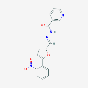 molecular formula C17H12N4O4 B402754 N'-[(E)-[5-(2-NITROPHENYL)FURAN-2-YL]METHYLIDENE]PYRIDINE-3-CARBOHYDRAZIDE CAS No. 25016-43-7