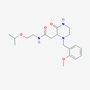 molecular formula C19H29N3O4 B4027674 N-(2-isopropoxyethyl)-2-[1-(2-methoxybenzyl)-3-oxo-2-piperazinyl]acetamide 