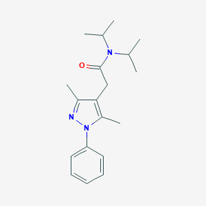 1H-Pyrazole-4-acetamide, N,N-bis(1-methylethyl)-3,5-dimethyl-1-phenyl-, hemihydrate