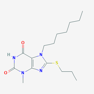 molecular formula C16H26N4O2S B402779 7-Heptyl-3-methyl-8-propylsulfanylpurine-2,6-dione CAS No. 331675-19-5