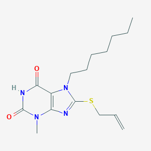 molecular formula C16H24N4O2S B402780 7-Heptyl-3-methyl-8-prop-2-enylsulfanylpurine-2,6-dione CAS No. 331675-20-8