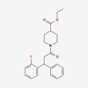 molecular formula C23H26FNO3 B4027800 ethyl 1-[3-(2-fluorophenyl)-3-phenylpropanoyl]-4-piperidinecarboxylate 