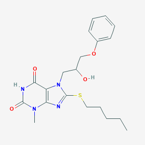 molecular formula C20H26N4O4S B402785 7-(2-hydroxy-3-phenoxypropyl)-3-methyl-8-(pentylsulfanyl)-3,7-dihydro-1H-purine-2,6-dione CAS No. 331675-51-5