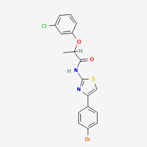 molecular formula C18H14BrClN2O2S B4027866 N-[4-(4-bromophenyl)-1,3-thiazol-2-yl]-2-(3-chlorophenoxy)propanamide 
