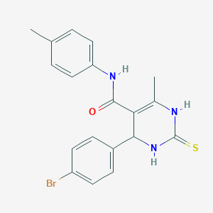 molecular formula C19H18BrN3OS B402787 6-(4-bromophenyl)-4-methyl-N-(4-methylphenyl)-2-sulfanyl-1,6-dihydropyrimidine-5-carboxamide 