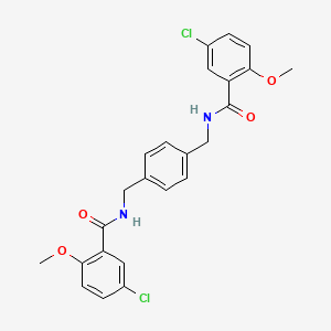 molecular formula C24H22Cl2N2O4 B4027901 N,N'-[1,4-phenylenebis(methylene)]bis(5-chloro-2-methoxybenzamide) 