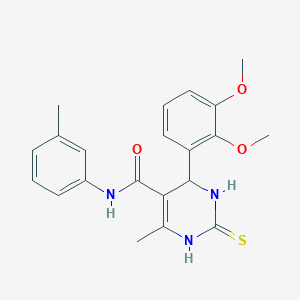 molecular formula C21H23N3O3S B402797 4-(2,3-dimethoxyphenyl)-6-methyl-N-(3-methylphenyl)-2-thioxo-1,2,3,4-tetrahydro-5-pyrimidinecarboxamide 