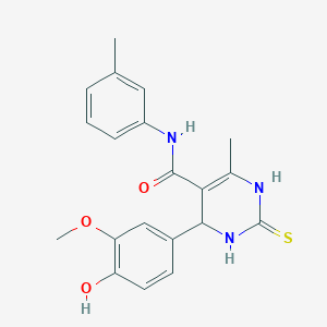 molecular formula C20H21N3O3S B402798 4-(4-hydroxy-3-methoxyphenyl)-6-methyl-N-(3-methylphenyl)-2-thioxo-1,2,3,4-tetrahydro-5-pyrimidinecarboxamide 