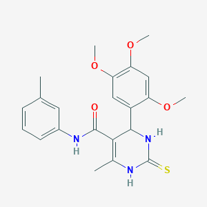molecular formula C22H25N3O4S B402800 6-methyl-N-(3-methylphenyl)-2-thioxo-4-(2,4,5-trimethoxyphenyl)-1,2,3,4-tetrahydro-5-pyrimidinecarboxamide 