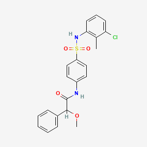 molecular formula C22H21ClN2O4S B4028059 N-(4-{[(3-chloro-2-methylphenyl)amino]sulfonyl}phenyl)-2-methoxy-2-phenylacetamide 