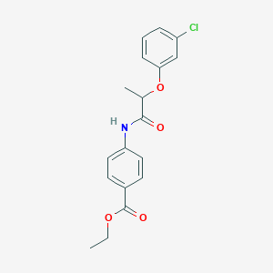 molecular formula C18H18ClNO4 B4028069 ethyl 4-{[2-(3-chlorophenoxy)propanoyl]amino}benzoate 