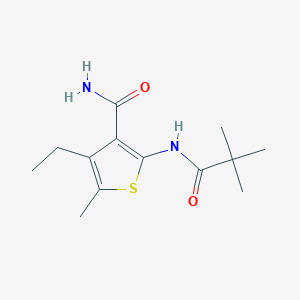 molecular formula C13H20N2O2S B4028107 2-[(2,2-dimethylpropanoyl)amino]-4-ethyl-5-methyl-3-thiophenecarboxamide 