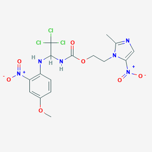 molecular formula C16H17Cl3N6O7 B402814 2-(2-methyl-5-nitroimidazol-1-yl)ethyl N-[2,2,2-trichloro-1-(4-methoxy-2-nitroanilino)ethyl]carbamate CAS No. 305864-86-2