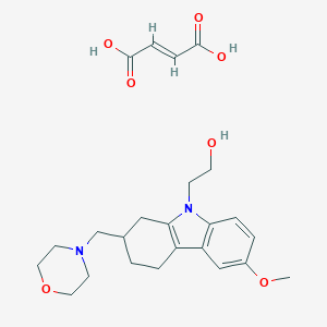 molecular formula C24H32N2O7 B040282 1,2,3,4-Tetrahydro-6-methoxy-alpha-(4-morpholinylmethyl)-9H-carbazole-9-ethanol fumarate CAS No. 123063-92-3