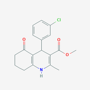 molecular formula C18H18ClNO3 B402826 Methyl 4-(3-chlorophenyl)-2-methyl-5-oxo-1,4,5,6,7,8-hexahydroquinoline-3-carboxylate 
