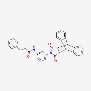 molecular formula C33H26N2O3 B4028305 N-[3-(16,18-dioxo-17-azapentacyclo[6.6.5.0~2,7~.0~9,14~.0~15,19~]nonadeca-2,4,6,9,11,13-hexaen-17-yl)phenyl]-3-phenylpropanamide (non-preferred name) 