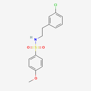 molecular formula C15H16ClNO3S B4028325 N-[2-(3-CHLOROPHENYL)ETHYL]-4-METHOXYBENZENE-1-SULFONAMIDE 