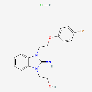 molecular formula C17H19BrClN3O2 B4028362 2-{3-[2-(4-bromophenoxy)ethyl]-2-imino-2,3-dihydro-1H-benzimidazol-1-yl}ethanol hydrochloride 