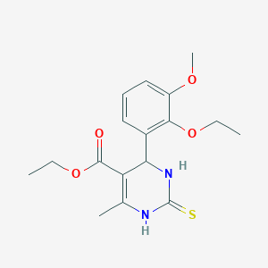 molecular formula C17H22N2O4S B4028425 Ethyl 6-(2-ethoxy-3-methoxyphenyl)-4-methyl-2-sulfanyl-1,6-dihydropyrimidine-5-carboxylate 