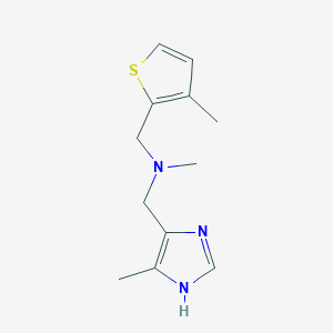 molecular formula C12H17N3S B4028499 N-methyl-1-(4-methyl-1H-imidazol-5-yl)-N-[(3-methyl-2-thienyl)methyl]methanamine 