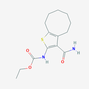 molecular formula C14H20N2O3S B4028650 ethyl [3-(aminocarbonyl)-4,5,6,7,8,9-hexahydrocycloocta[b]thien-2-yl]carbamate 
