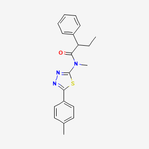 molecular formula C20H21N3OS B4028777 N-methyl-N-[5-(4-methylphenyl)-1,3,4-thiadiazol-2-yl]-2-phenylbutanamide 