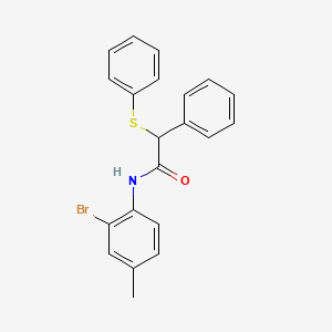 molecular formula C21H18BrNOS B4028962 N-(2-bromo-4-methylphenyl)-2-phenyl-2-(phenylsulfanyl)acetamide 