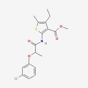 molecular formula C18H20ClNO4S B4029133 Methyl 2-{[2-(3-chlorophenoxy)propanoyl]amino}-4-ethyl-5-methylthiophene-3-carboxylate 