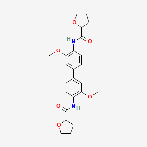 molecular formula C24H28N2O6 B4029207 N-[2-methoxy-4-[3-methoxy-4-(oxolane-2-carbonylamino)phenyl]phenyl]oxolane-2-carboxamide 