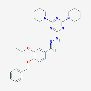 molecular formula C29H37N7O2 B402930 4-(Benzyloxy)-3-ethoxybenzaldehyde [4,6-di(1-piperidinyl)-1,3,5-triazin-2-yl]hydrazone 