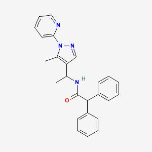 molecular formula C25H24N4O B4029318 N-{1-[5-methyl-1-(2-pyridinyl)-1H-pyrazol-4-yl]ethyl}-2,2-diphenylacetamide 