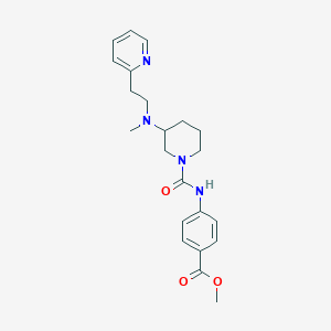 molecular formula C22H28N4O3 B4029367 methyl 4-{[(3-{methyl[2-(2-pyridinyl)ethyl]amino}-1-piperidinyl)carbonyl]amino}benzoate 