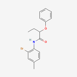 molecular formula C17H18BrNO2 B4029397 N-(2-bromo-4-methylphenyl)-2-phenoxybutanamide 