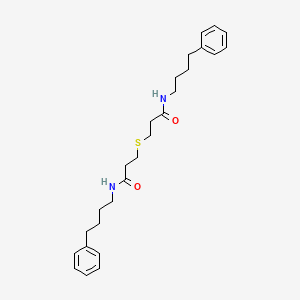molecular formula C26H36N2O2S B4029415 N-(4-PHENYLBUTYL)-3-({2-[(4-PHENYLBUTYL)CARBAMOYL]ETHYL}SULFANYL)PROPANAMIDE 