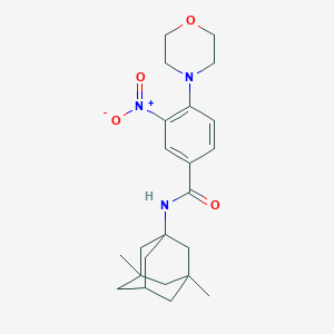 molecular formula C23H31N3O4 B4029497 N-(3,5-dimethyltricyclo[3.3.1.1~3,7~]dec-1-yl)-4-(morpholin-4-yl)-3-nitrobenzamide 