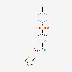molecular formula C18H22N2O3S2 B4029568 N-{4-[(4-methylpiperidin-1-yl)sulfonyl]phenyl}-2-(thiophen-2-yl)acetamide 