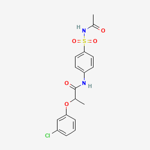 molecular formula C17H17ClN2O5S B4029585 N-[4-(acetylsulfamoyl)phenyl]-2-(3-chlorophenoxy)propanamide 