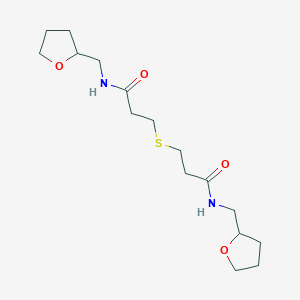 molecular formula C16H28N2O4S B4029657 N-[(OXOLAN-2-YL)METHYL]-3-[(2-{[(OXOLAN-2-YL)METHYL]CARBAMOYL}ETHYL)SULFANYL]PROPANAMIDE 