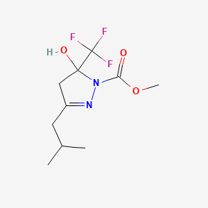 molecular formula C10H15F3N2O3 B4029815 methyl 5-hydroxy-3-isobutyl-5-(trifluoromethyl)-4,5-dihydro-1H-pyrazole-1-carboxylate 