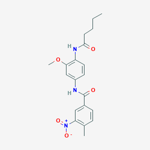 molecular formula C20H23N3O5 B4030052 N-[3-methoxy-4-(pentanoylamino)phenyl]-4-methyl-3-nitrobenzamide 