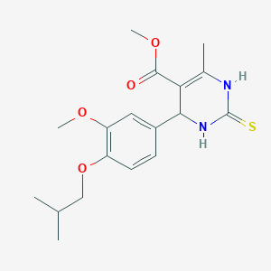 molecular formula C18H24N2O4S B4030060 methyl 4-[3-methoxy-4-(2-methylpropoxy)phenyl]-6-methyl-2-sulfanylidene-3,4-dihydro-1H-pyrimidine-5-carboxylate 