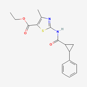 molecular formula C17H18N2O3S B4030141 ethyl 4-methyl-2-{[(2-phenylcyclopropyl)carbonyl]amino}-1,3-thiazole-5-carboxylate 