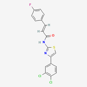 molecular formula C18H11Cl2FN2OS B4030160 N-[4-(3,4-dichlorophenyl)-1,3-thiazol-2-yl]-3-(4-fluorophenyl)acrylamide 