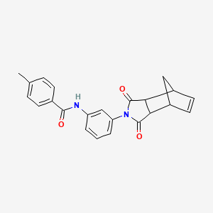 molecular formula C23H20N2O3 B4030193 N-[3-(1,3-dioxo-1,3,3a,4,7,7a-hexahydro-2H-4,7-methanoisoindol-2-yl)phenyl]-4-methylbenzamide 