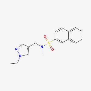 molecular formula C17H19N3O2S B4030371 N-[(1-ethyl-1H-pyrazol-4-yl)methyl]-N-methylnaphthalene-2-sulfonamide 