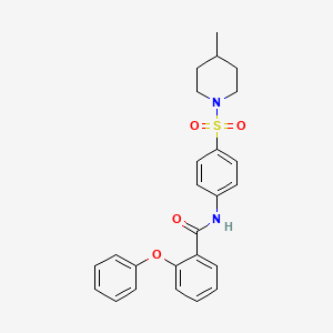 molecular formula C25H26N2O4S B4030391 N-{4-[(4-methylpiperidin-1-yl)sulfonyl]phenyl}-2-phenoxybenzamide 