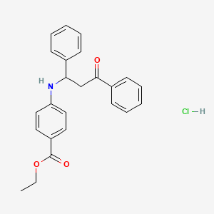 molecular formula C24H24ClNO3 B4030457 Ethyl 4-[(3-oxo-1,3-diphenylpropyl)amino]benzoate;hydrochloride 